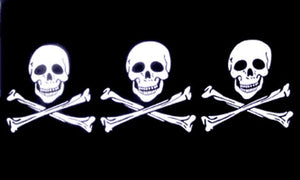 3x5ft Polyester Pirate 3 Skulls and Crossbones Flag