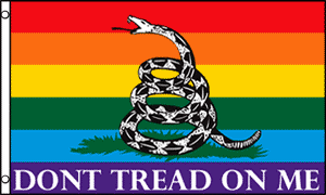 Don't Tread on Me (Rainbow) Gadsden Flag