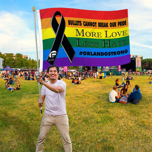 Rainbow (Black Ribbon) Flag