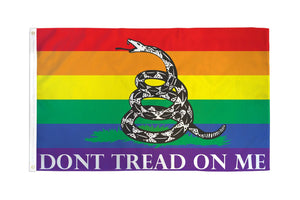 Don't Tread on Me (Rainbow) Gadsden Flag