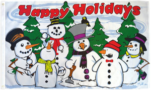 Happy Holidays (Snowmen) Flag