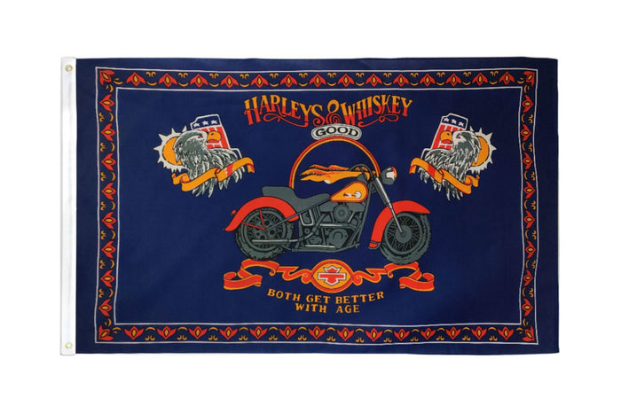 Harleys & Whiskey Flag