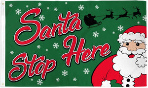 Santa Stop Here Flag