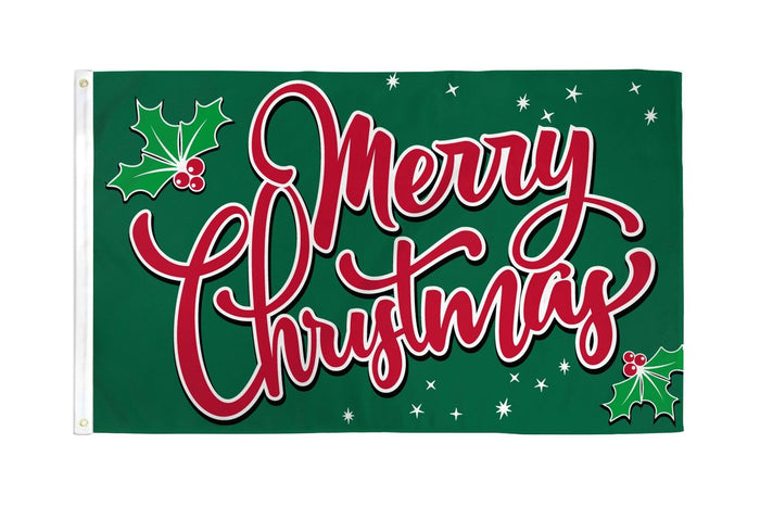 Merry Christmas (Sparkles) Flag