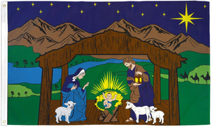 Nativity Scene Flag