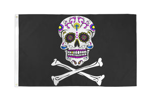 Pirate Sugar Skull Flag