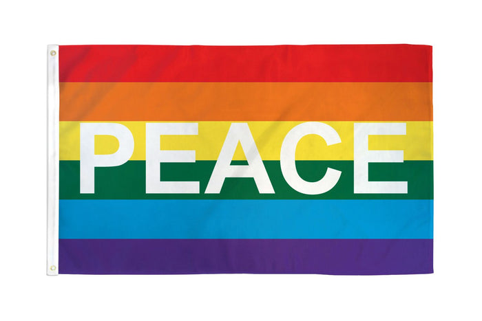 Rainbow Peace Letters Flag