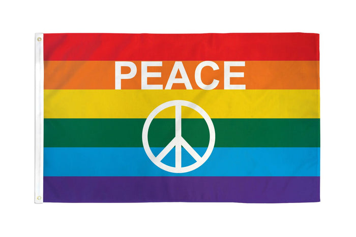 Rainbow Peace Sign Waterproof Flag