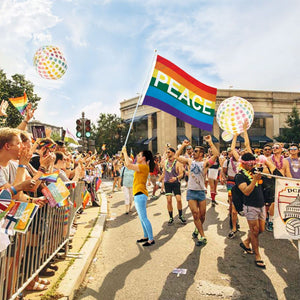 Rainbow Peace Letters Flag