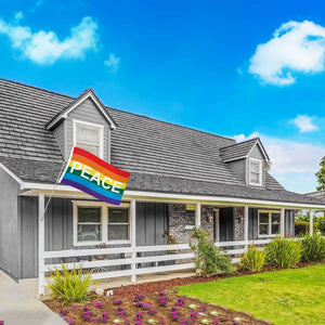 Rainbow Peace Letters Flag