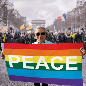 Rainbow Peace Letters Flag