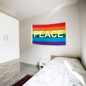 Rainbow Peace Letters Flag