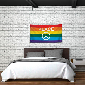 Rainbow Peace Sign Waterproof Flag