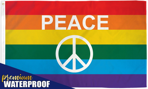 Rainbow Peace Sign Waterproof Flag