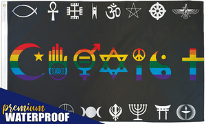 Coexist Rainbow Waterproof Flag