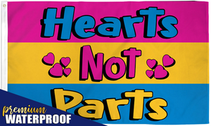 Hearts Not Parts (Pansexual) Waterproof Flag