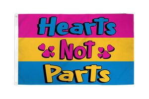 Hearts Not Parts (Pansexual) Waterproof Flag