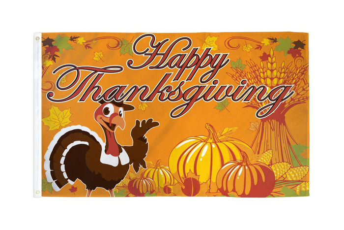 Happy Thanksgiving Turkey Flag