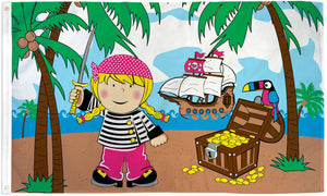 Treasure Island Girl Pirate Flag