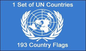 Set of 193 UN Country Flags